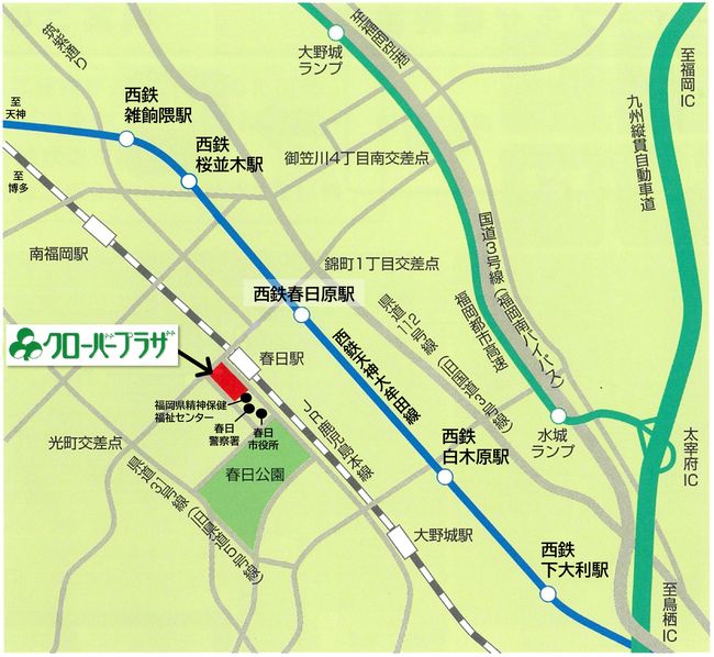 クローバープラザの周辺地図