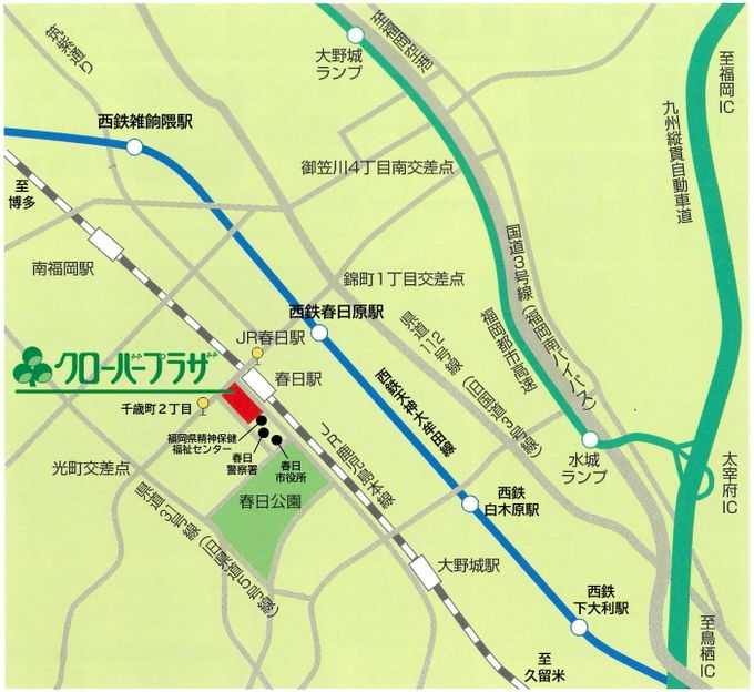 クローバープラザ周りの地図